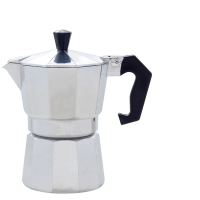 摩卡壶煮咖啡壶咖啡机家用煮咖啡的器具单阀古达手冲咖啡壶小型 3杯份银白色(送滤纸+架)