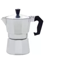摩卡壶煮咖啡壶咖啡机家用煮咖啡的器具单阀古达手冲咖啡壶小型 6杯份银白色(送滤纸+架)