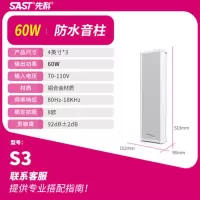先科S3 吸顶喇叭广播吊顶壁挂吊球音响防水音柱天花音箱嵌入式定压公共广播店铺背景音乐功放扬声器 S3 防水音柱(60W)