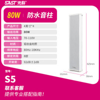 先科S5 吸顶喇叭广播吊顶壁挂吊球音响防水音柱天花音箱嵌入式定压公共广播店铺背景音乐功放扬声器 S5 防水音柱(80W)