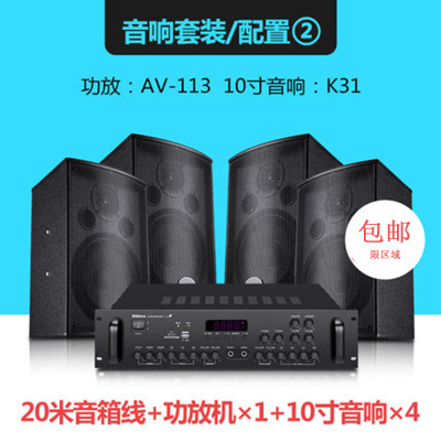 Shinco/新科 K31十寸音响会议室音响套装全套家用KTV音箱套装话筒卡包功放 10寸套餐二