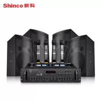 Shinco/新科 K31会议室音响套装全套家用KTV音箱套装话筒卡包功放 8寸套餐四