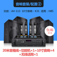 Shinco/新科 K31十寸音响会议室音响套装全套家用KTV音箱套装话筒卡包功放 10寸带话筒套餐二