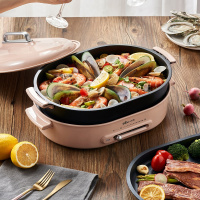 小熊(bear)多功能料理锅烤肉机家用烧烤一体锅网红蒸煮炒煎盘电烤炉火锅 绿色定制商品