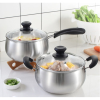 304不锈钢奶锅煮热牛奶锅家用小锅泡面小煮锅汤锅宝宝婴儿辅食锅 双柄18cm+蒸盘器定制商品