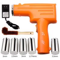 电动压面机小型饸饹机家用河捞面条机打面全自动饸烙手持新款 橙色充插两用5个桶送刷子量杯 电动饸饹机定制商品