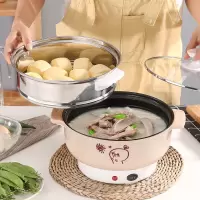 【不粘电锅】多功能电热锅学生宿舍小电锅煮面锅小火锅电炒锅家用 黑色 24CM不粘锅【可炒菜、煮饭】定制商品