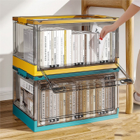 半只橙子收纳箱书箱学生教室装书整理箱子可折叠透明书本收纳盒书籍储物箱