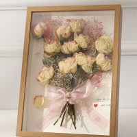 半只橙子中空干花相框diy摆台永生花保存立体手工画框卫生纸巾玫瑰花相框