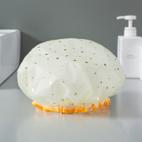 双层浴帽女米魁洗澡成人头套加厚干发帽女儿童沐浴帽大人护理裕帽_星空顶双层黄色1个装