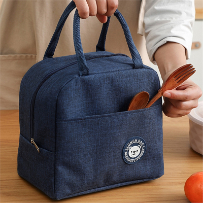 半只橙子饭盒袋手提包上班族带饭袋子小学生饭盒包手提便当包便当袋保温袋