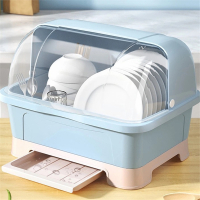 半只橙子厨房碗碟碗盘收纳架盘子沥水碗架装碗筷收纳箱放碗餐具盒带盖碗柜