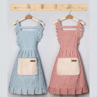 半只橙子围裙女家用厨房餐饮专用工作服网红棉麻做饭围腰时尚