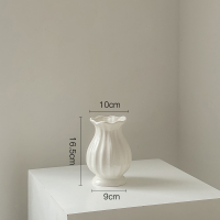 半只橙子法式陶瓷花瓶高级感小插花复古美式玫瑰鲜花客厅摆件白色奶油风_绳墨小号