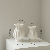 半只橙子法式陶瓷花瓶高级感小插花复古美式玫瑰鲜花客厅摆件白色奶油风_绳墨大小