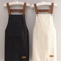 家用厨房做饭时尚女围裙米魁纯色防水防油简约围腰餐饮工作服