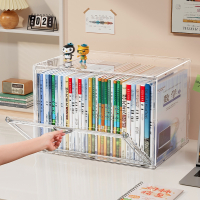 半只橙子书箱收纳箱学生教室装书书籍储物箱大容量书本收纳盒透明整理箱子