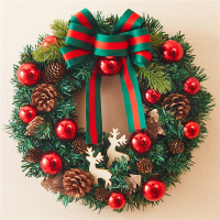 圣诞花环藤圈门挂圣诞节装饰品米魁藤条橱窗场景布置酒店商场挂饰墙挂