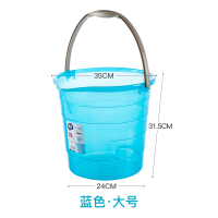 阿斯卡利(ASCARI)塑料桶家用手提水桶塑料加厚洗衣桶大小号透明宿舍圆桶洗澡圆形 蓝色大号
