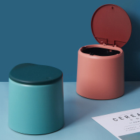 阿斯卡利(ASCARI)北欧桌面垃圾桶小号茶几桌上创意可爱迷你餐桌收纳桶带盖床头纸篓