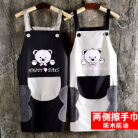 阿斯卡利(ASCARI)防水围裙女可擦手家用厨房围裙韩版时尚罩衣男上班工作服印字logo