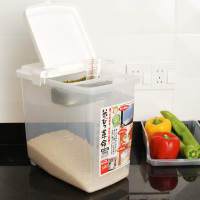 INOMATA 日本进口厨房米桶保鲜桶米桶密封带滑轮刻度杯面粉桶防潮防蛀密封米缸