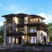 （苏宁别墅图纸）GC3133占地150㎡三层中式别墅施工精装价128.8万【别墅施工定金】（客户）