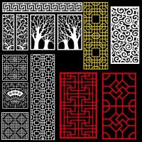 （苏宁别墅图纸）cad花图库灰度图镂空隔断图案刻图库花纹矢量素材中欧式合集（客户）