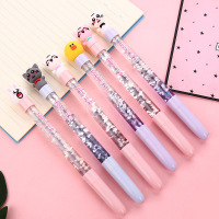 （苏宁别墅图纸）韩国创意可爱卡通入油流沙中性笔少女心小仙女亮片炫彩中性笔（客户）