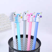 （苏宁别墅图纸）创意韩版中性笔卡通独角兽0.5MM学生书写签字笔办公用笔考试水笔（客户）