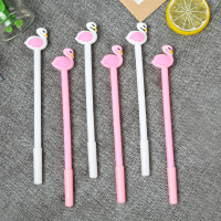 （苏宁别墅图纸）创意卡通火烈鸟中性笔书写工具0.5MM黑色签字笔 定制LOGO（客户）