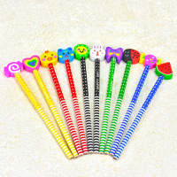 （苏宁别墅图纸）卡通铅笔带橡皮擦小学生写字用笔创意文具学习用品批儿童节奖品（客户）