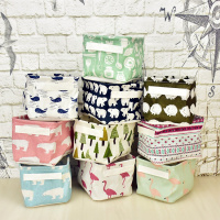 （苏宁别墅图纸）小清新卡通收纳筐杂物筐桌面文具收纳篮手提防水洗浴篮置物筐批（客户）