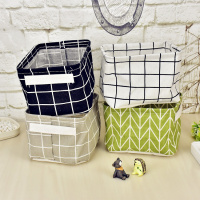 （苏宁别墅图纸）长方形布艺收纳筐杂物筐桌面文具收纳篮手提防水洗浴篮置物筐批（客户）