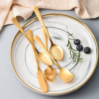 （苏宁别墅图纸）北欧不锈钢家用油刀餐勺长柄勺创意水果甜品冰淇淋蛋糕勺咖啡勺（客户）