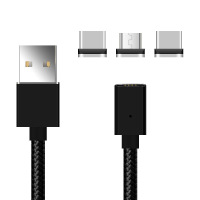 （苏宁别墅图纸）三合一磁吸数据线适用苹果安卓编织充电线磁吸式光指示灯（客户）