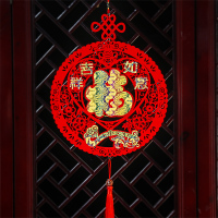 2019春节过年新年室内绒布过年装饰新春乔迁新居猪年福字喜庆挂件 小民无纺布印刷吉祥如意挂件一串（29（客户）