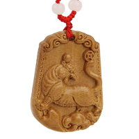 十二生肖男女士款桃木属虎项链属相吊坠挂件木质老虎挂件（客户）