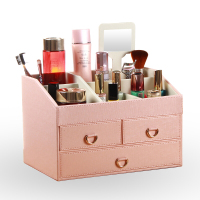 双层首饰盒子收纳盒 韩国 欧式带镜子 创意化妆品收纳盒木质（客户）