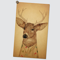 贴贴福 趣味动物插画复古贴画墙面装饰海报 卡通动漫画 装饰画贴挂画芯墙壁纸卧室床头装饰画 NB539 50*30（客户好