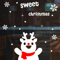 贴贴福 2019圣诞装饰品 新年装饰元旦橱窗布置 雪花雪人 圣诞场景装饰（客户）