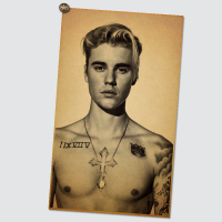 贴贴福 贾斯汀·比伯 JustinBieber海报 欧美明星写真壁画宿舍复古装饰海报卧室 NB756 50*30（客户好