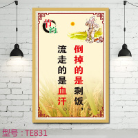 学校企业食堂文化挂图装饰画食堂文化标语食堂餐厅标语挂图海报装饰壁画送双面胶十元 TE831 40*60画心（客户