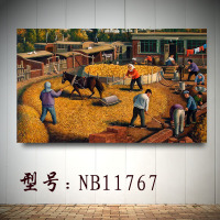 怀旧东北烧烤火锅店民俗农家乐饭店装饰画北方乡农村田园农民丰收送双面胶10元商品免邮 NB11767 50*30（客户