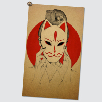 个性插画 唯美人物动物海报 装饰画壁画 酒吧客厅画 现代装饰画客厅装饰画 NB4575 50*30（客户）