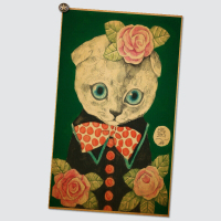 贴贴福 萌萌小猫宠物头像海报卡通海报怀旧复古贴画墙面装饰海报咖啡馆装饰画卧室客厅装饰画 NB460 50*30（客户