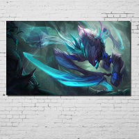 贴贴福 LOL海报周边卡莉丝塔卡蜜尔卡萨丁克烈卡兹克维迦英雄皮肤海报宿舍吧房间送双面胶十元 NB10893 50*（