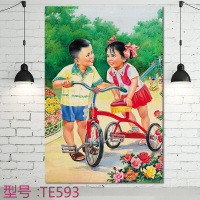 杨柳青年画送子年画 财神挂画 民俗画农家乐海报 民俗特色礼品家居经典装饰画装饰壁画 TE593 40*60画心（客户好