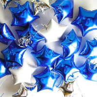 贴贴福 5/10寸五角星形气球星星铝箔气球生日party婚庆装饰铝箔气球中秋节国庆节表白七夕十元（客户）