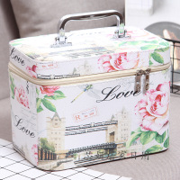 女生化妆包大容量小号便携简约可爱手提洗漱品收纳盒大号化妆箱护肤品乳液收纳箱 学生宿舍桌面整理（客户）